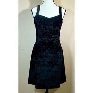 Gypsy Warrior Little Black Criss Cross Back Crushed Velvet Women's Dress Large